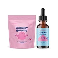 Genius Drops Brain Supplement for Kids and Calm Kids Supplement - GABA L-Theanine Supplement - Calming Gummies for Kids