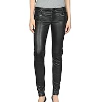 Women's Leather Pant Genuine Soft Lambskin Leather Skinny Slim fit Pants WP013