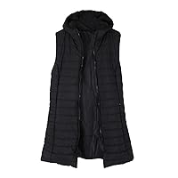 RMXEi long trench coat Women's Fashion Fall And Winter Hooded Cotton Vest Jacket Cotton Undershirt
