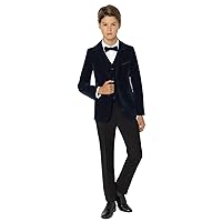 Boys' Suit Three Pieces Single Breasted Button Notch Lapel Tuxedos Velvet Jacket+Vest+Pants