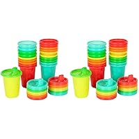 The First Years Take & Toss Spill Proof Sippy Cups - Rainbow Party Pack - Reusable Toddler Cups - Kids Cups and Snap On Lids for Ages 9 Months and Up - 20 Count (Pack of 2)