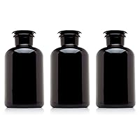 Infinity Jars 2 Liter (68 fl oz) Black Ultraviolet All Glass Refillable Apothecary Jar 3-Pack