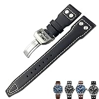 20mm 21mm 22mm Leather Watch Strap Black Blue Brown Watch Band for IWC PILOT Mark PORTUGIESER PORTOFINO for Men Bracelet