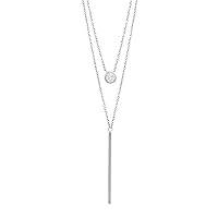 Silpada 'London Decker' Cubic Zirconia Layered Pendant Necklace in Sterling Silver, 17