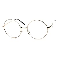 zeroUV Large Oversized Metal Frame Clear Lens Round Circle Eye Glasses