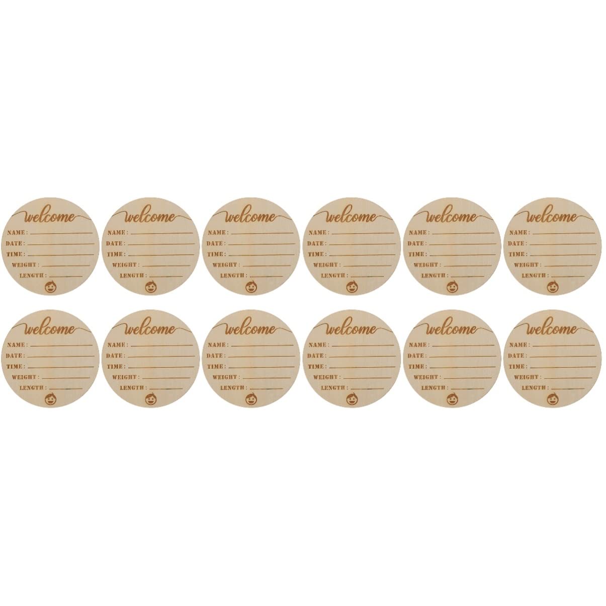 BESTOYARD 12 pcs Birth Plaque Wood Baby Milestone Baby Announcement Board Baby boy Milestone Sign Infant Name Date Sign Baby Signs Baby Wooden Name Signs Newborn Photography Card Christmas