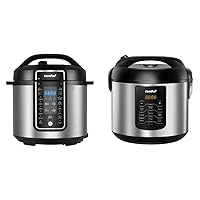 COMFEE’ 6 Quart Pressure Cooker 12-in-1 & Rice Cooker, 8-in-1 Stainless Steel Multi Cooker, Slow Cooker, Steamer, Saute, and Warmer, 5.2 QT, 20 Cups Cooked(10 Cups Uncooked)