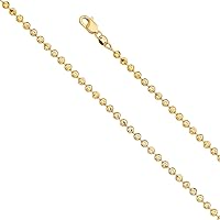 14KY 3.5mm MoonCut Bead Chain for Women and Men | 14K Solid Gold Lobster Claw Clasp Jewelry for Men’s Women’s Girls | Jewelry Gift Box | Gift for Her | Gold Bracelet