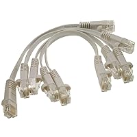 CablesOnline, 5-Pack White 6-inch (0.5ft) CAT6 Network UTP Ethernet RJ45 Flat-Design Patch Cable, U6-000FW-5