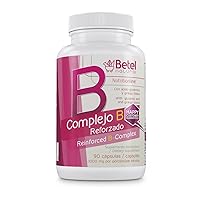 B Complex + (Complejo B +) with Ginkgo Biloba Capsules Full B Vitamin Spectrum - 90 Capsules