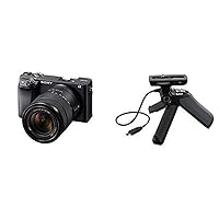 Sony Alpha a6400 Mirrorless Camera: ILCE-6400M/B and Grip and Tripod for -Camcorders