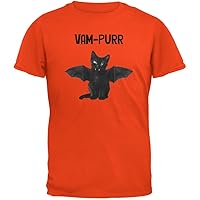 Animal World Halloween Cat Vampire Vam-Purr Orange Adult T-Shirt