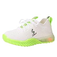 Toddler Baby Kids Boys Girls Mesh LED Lighted Flashing Luminous Sneakers Walking Running Sneaker Shoes Sports Outdoor White