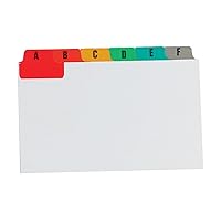 Concord TS-110574 Reinforced A-Z Guide Card with Tabs, 152mm x 102mm, White