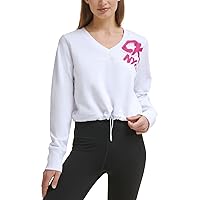 Calvin Klein Womens Performance Cinched Logo Sweatshirt Size Medium Color Melrose