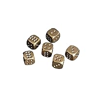 6pcs Solid Pure Brass dice Chess and Mahjong bar Entertainment Supplies 11MM