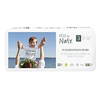 Eco by Naty Baby Diapers - Plant-Based Eco-Friendly Diapers, Great for Baby Sensitive Skin and Helps Prevent Leaking (Size 3, 100 Count)