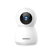 WESECUU Indoor Camera, 360° Pet Camera Dog Camera with Phone App, 2.4G WiFi Smart Video Baby Monitor Cameras for Home Security Indoor Motion Tracking Siren 24/7 Night Vision 2 Way Audio Cloud/SD