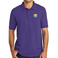 Men's Laughing Tears Patch Fine Embroidered Patch Polo Shirt