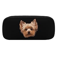 Yorkshire Terrier Cute Yorkie Dog Pencil Case Multi- Slot Pencil Pouch Portable Pen Bag with Zip Stationary Storage Box
