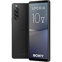 Sony Xperia 10 V Black - 6.1 Inch 21:9 Wide OLED - Triple lens - Lightweight & Compact - 3.5 mm audio jack - Android 13 - SIM free - 6GB RAM - 128GB Storage - IP65/68 rating - Dual SIM hybrid *1