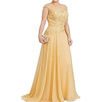 Chiffon Beaded Bridesmaid Dresses Long Applique A-Line Prom Evening Gowns