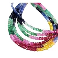 Kashish Gems & Jewels Wholesale Natural Multi Sapphire Gemstone Faceted Beads | Sapphire Roundels Beads Necklace | Precious Gemstone | Size 2-4 MM 17