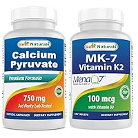 Calcium Pyruvate 750 mg & Vitamin K2 (MK7) with D3
