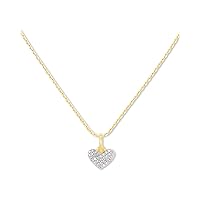 Kendra Scott Ari Pave Heart 18k Gold Vermeil Charm Necklace in White Diamond, Fine Jewelry for Women