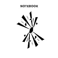 Notebook: White with bold black explosion design - College ruled - 100 pages - 6x9 inch