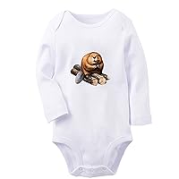 Ma! Milk? Funny Rompers, Animal Beaver Pattern Jumpsuits, Newborn Baby Bodysuits, Infant Outfits, Kids Long Clothes