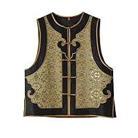Women Autumn Retro Waistcoat Silk Jacquard Vest With RuYi 78