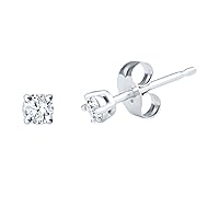 Diamond Stud Earrings 1/10 cttw 10kt White or Yellow Gold JK Color I2 Clarity