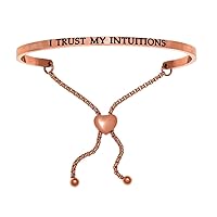 Intuitions Stainless Steel Pink Finish i Trust My S Adjustable Friendship Bracelet