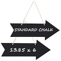 Arrow Chalkboard Signs 13.85 x 6 Inches Acrylic Hanging Direction Signage with Jute String Chalkboard Tags DIY Plaque for House, Parties, Wedding, Reception, Ceremony, Bar, Pack of 2