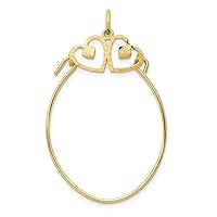 10k Yellow Gold Double Heart Charm Holder