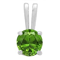 Multi Choice Round Shape Gemstone 925 Sterling Silver Solitaire Pendant Birthday Gift Jewelry, Pendant Jewelry