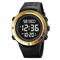 Men Big Dial Easy to Read Watches Waterproof Digital Watch Fashion Led Light Stopwatch Wrist Watch Outdoor Sport Watch