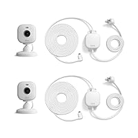 All-New Blink Mini 2 + Weather Resistant Adapters — Plug-in smart security camera, indoor/outdoor, HD night view in color, built-in spotlight, motion detection, Works with Alexa — 2 cameras (White)