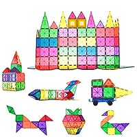 Magnetic Building Tiles, 78pcs Colorful 3D Transparent Magnet Building Blocks Set, Educational Toy Gift for Kids Boys Girls (78PCS)