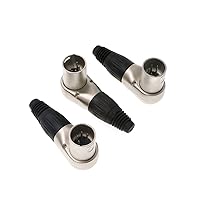 XLR 4 pin Male Connector for ARRI Monitor DSLR Rig 3 pcs Right Angle 90 Degree XLR 4 pin Male