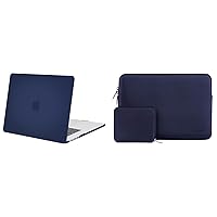 MOSISO Compatible with MacBook Air 15 inch Case 2023 Release A2941 M2 Chip, Protective Plastic Hard Shell Case Cover & Neoprene Sleeve Bag, Navy Blue