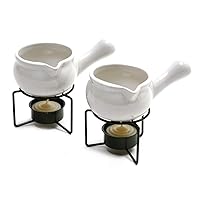 Ceramic Butter Warmers, Set of 2, 1/3 cup/3 oz, White