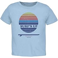 Surf's Up Hanalei Bay Hawaii Toddler T Shirt Light Blue 2T