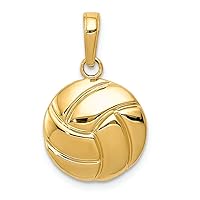 14k Yellow Gold Polished Volleyball Charm