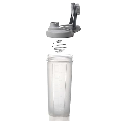 EYMPEU 2 Pack Shaker Bottle Work Out Dishwasher Safe BPA & Phthalate-free Leakproof. Solid Screw lid blender Cup Bottles for Protein Mixes 24oz, Clear