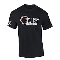 Nikki Haley Tshirt Haley 2024 13 Stars Betsy Ross Flag USA American Flag Sleeve Short Sleeve T-Shirt Graphic Tee