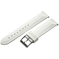 18mm White Rubber/Silicone Watch Band Strap with Built in Quick Release Pins for Divers! Michele Stainless Steel Buckle Invicta - Fit's All Watches!!!