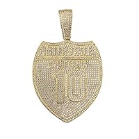 Iced Miami Cuban Chain Necklace Choker Chain 12mm 20 inches long, 14k Gold Finish Cuban Choker, Gold Simulated CZ Diamnds Interstate I-10 Pendant, Rappers choice i10 Freeway Charm, Iced Chain Pendant Necklace, Mens jewelry, Men's Gold Necklace, Gift boxes Included