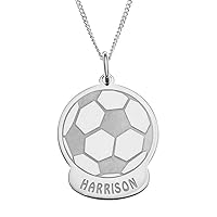 Personalized Basketball Necklace with Engraved Name Numbers Custom Any Ball Football Softball Vollyball Necklace for Women Men
